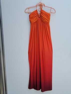 Morgan McFeeters Coral to Orange Ombre Halter Dress Size 6 Women